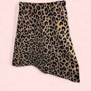 Adorable leopard print sweater skirt A-line elastic waist Ann Taylor wool blend